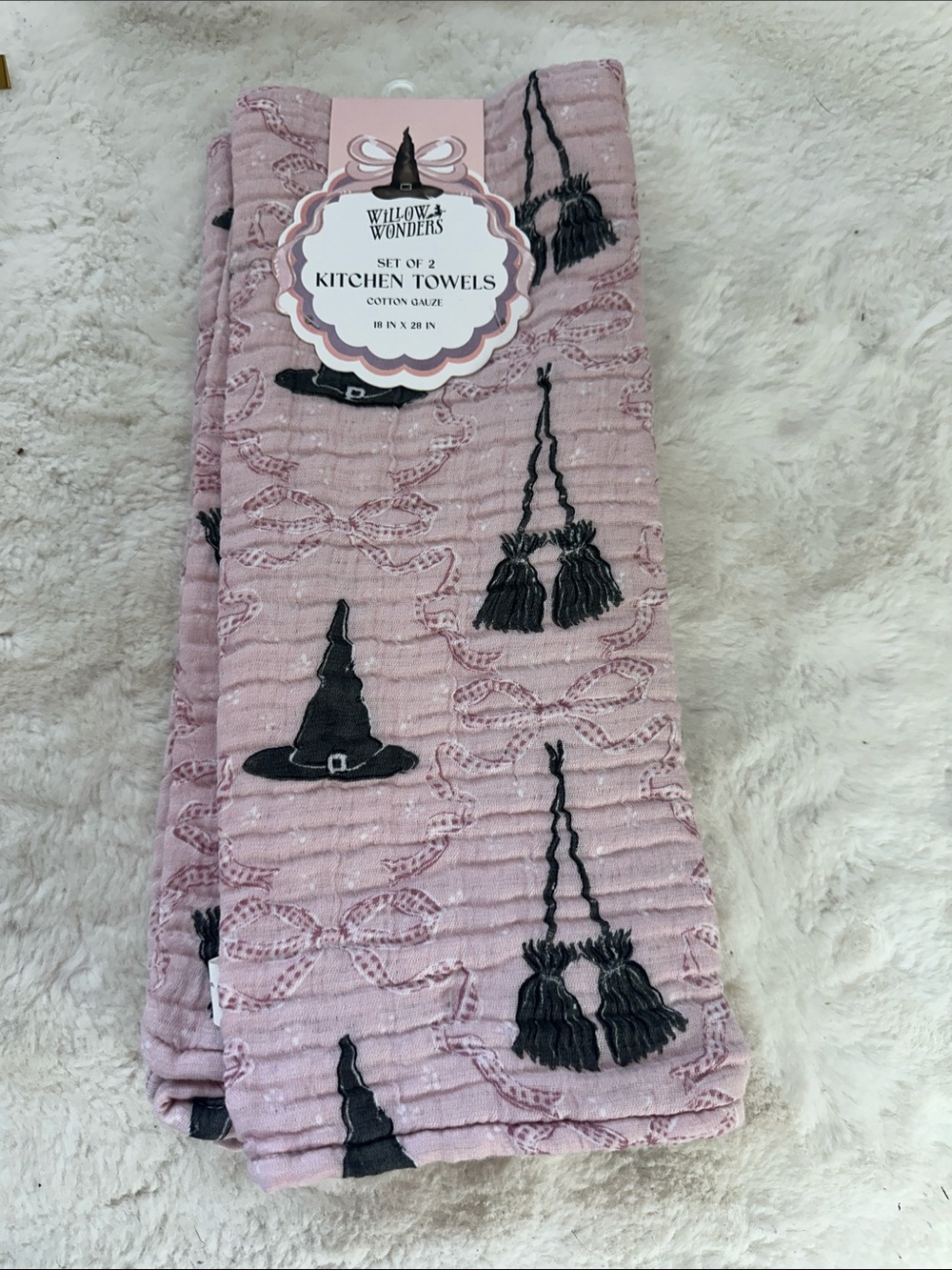 Willow wonders Halloween witch set of 2 kitchen towels